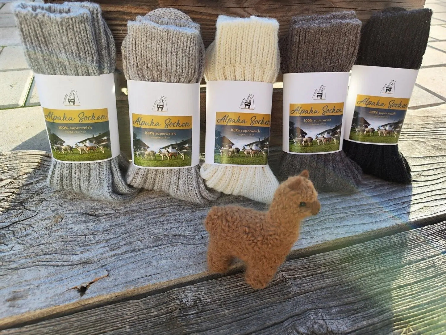 Alpaka Kuschelsocken Natur (dick) Mein Shop