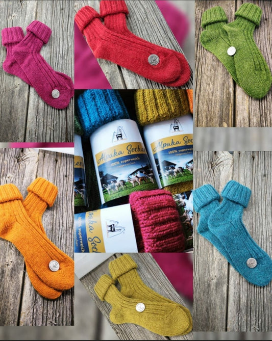 Alpaka Stricksocken Bunt Trend