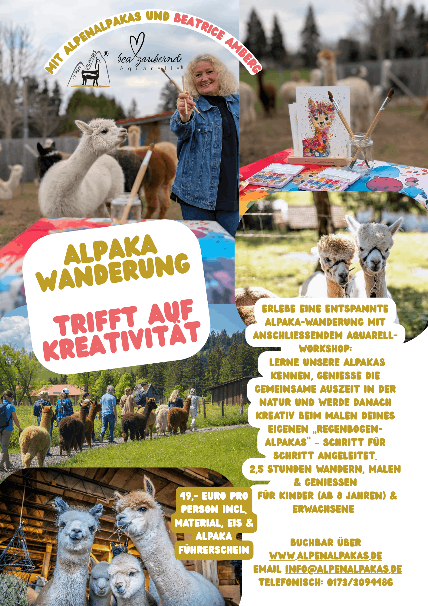 Alpaka Wanderung trifft auf Kreativität